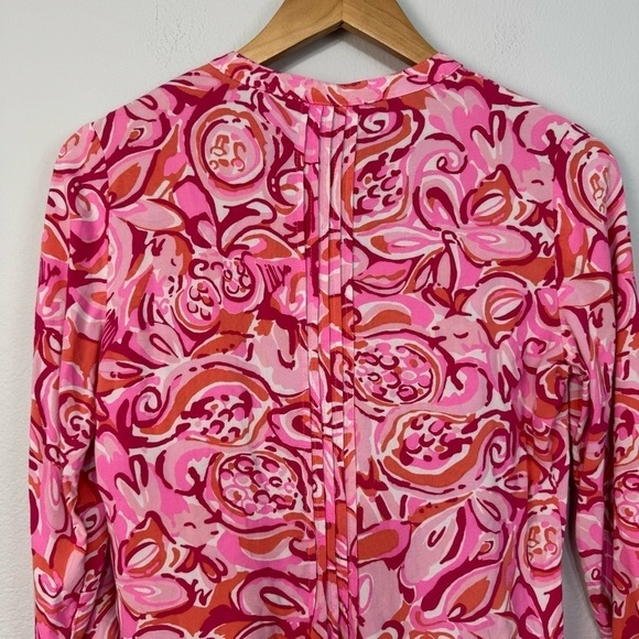Lilly Pulitzer Sarasota Pintucked Tunic Dress Mini Mango Salsa Size XS Women - Picture 7 of 16